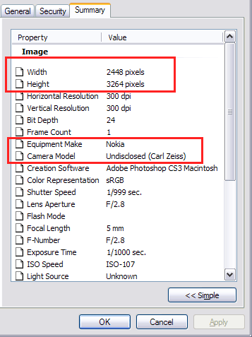 exif data of nokia 8mp camera exif data of nokia 8mp camera