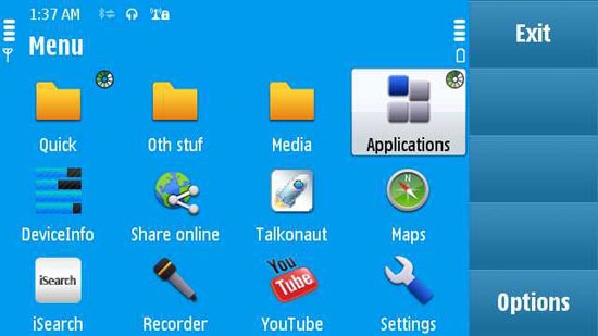 Nokia N97 menu Nokia N97 menu