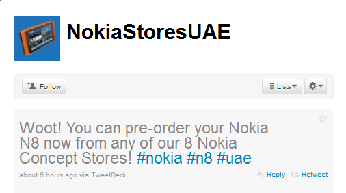 Nokia N8 available for preorder in UAE