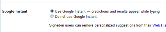 Turn off Google Instant Turn off Google Instant