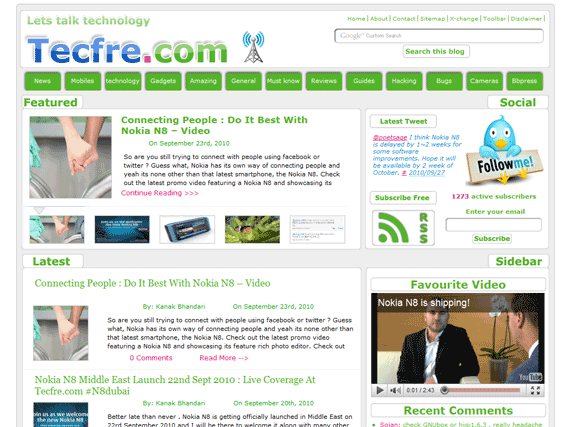 New look of Tecfre.com New look of Tecfre.com