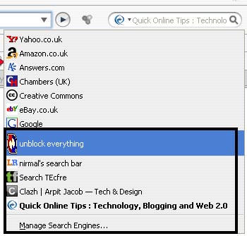 search blogs with add search in firefox