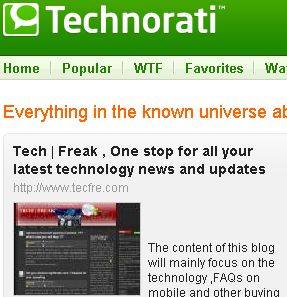 alexa snapshot at technorati