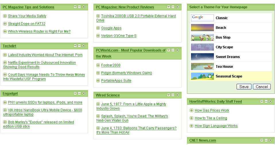 igoogle the personalized home page