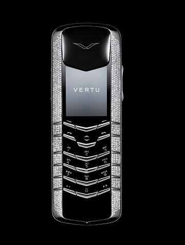 diamond studded vertu mobile