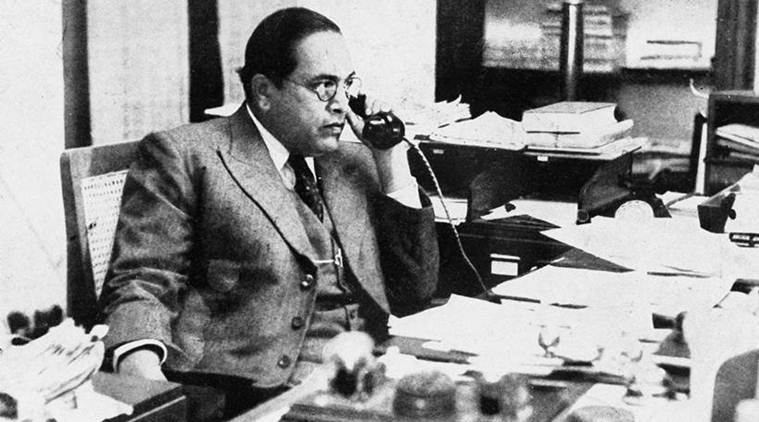 Shri B.R. Ambedkar in his office.