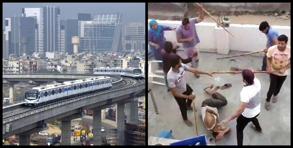 گروگرام شہر اور دھمس پور گاؤں میں مسلم فیملی کے ساتھ مارپیٹ (فوٹو : پی ٹی آئی / ٹوئٹر)