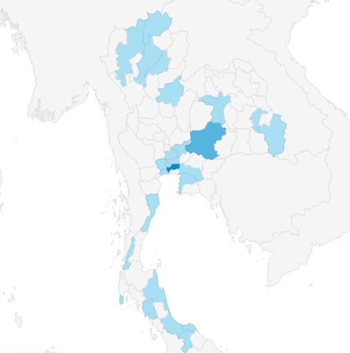 แผนที่ผู้เข้าชม WeKorat (Google Analytics ธันวาคม 2558)