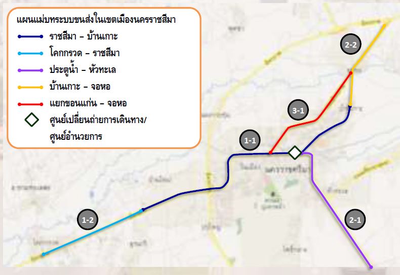แผนผัง KRT การขนส่งมวลชนโคราช