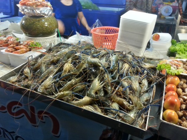 กุ้งสดๆ ตัวเป็นๆ ยังดิ้นอยู่เลย