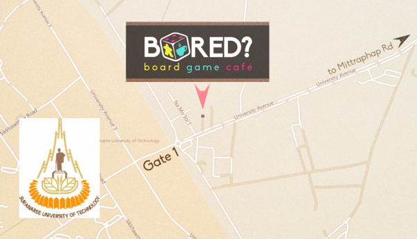 แผนที่ร้าน Bored? Board Game Cafe'