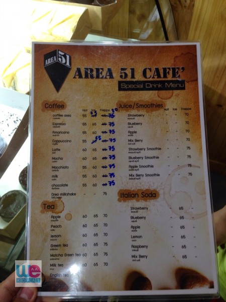 เมนูของที่ร้าน