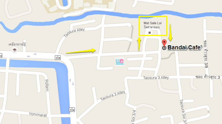 แผนที่ร้าน Bandai Cafe'