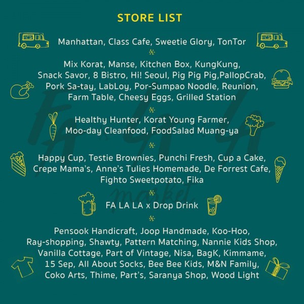 รายชื่อร้านที่มาจำหน่ายสินค้า