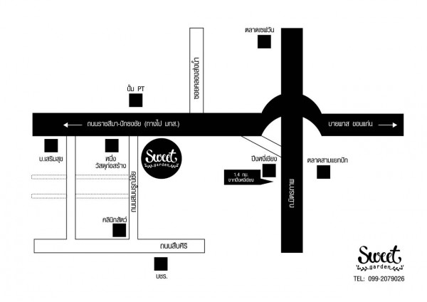 แผนที่ร้าน Sweet Garden (ภาพจาก FB ร้าน)