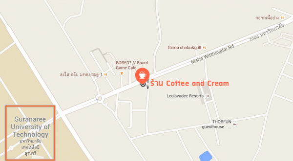 แผนที่ร้าน Coffee Cream