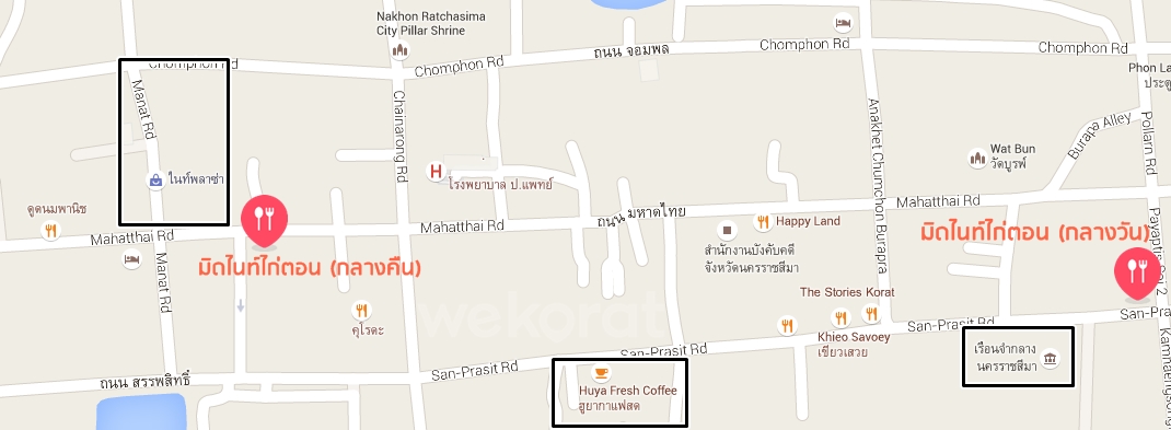 แผนที่ร้าน มิดไนท์ไก่ตอนโคราช