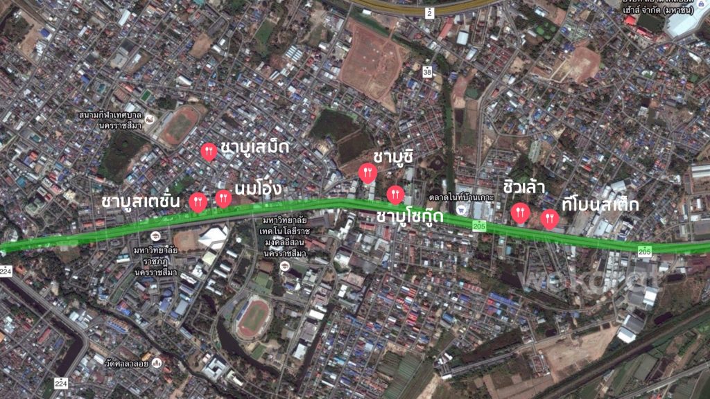 แผนที่ร้านชาบู บนถนนสุรนารายณ์ (กดที่ภาพเพื่อดูรูปเต็ม)