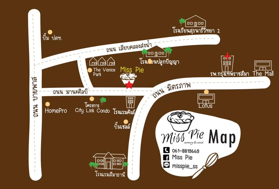 แผนที่ร้าน Miss Pie (ภาพจาก Facebook ร้าน)
