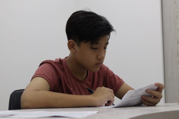 Boy studying in a Words Worth class