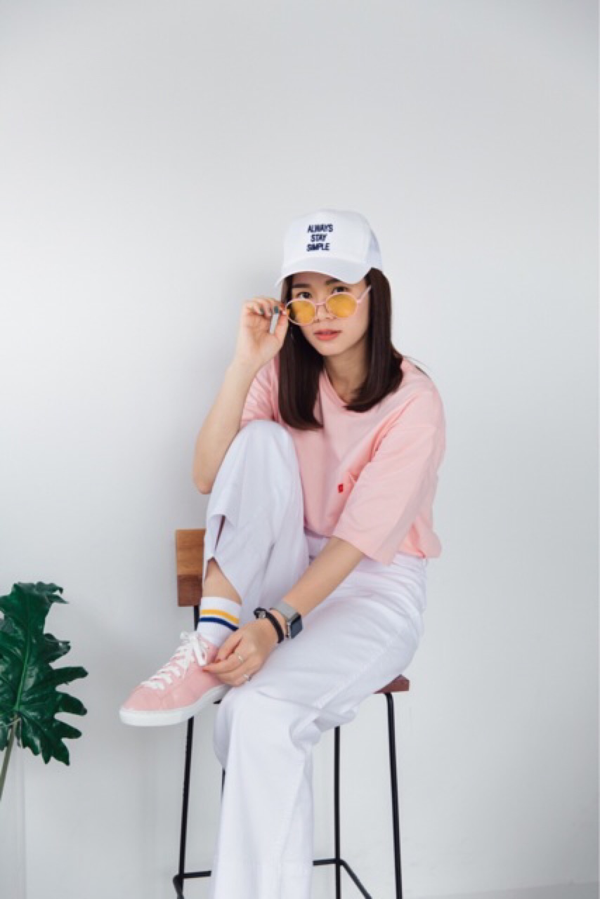 เสื้อยืดคอกลมแขนสั้น สีชมพู - 405 THB