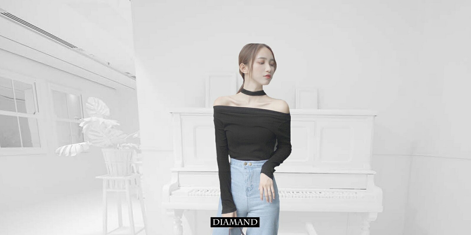 เสื้อปาดไหล่แขนยาว