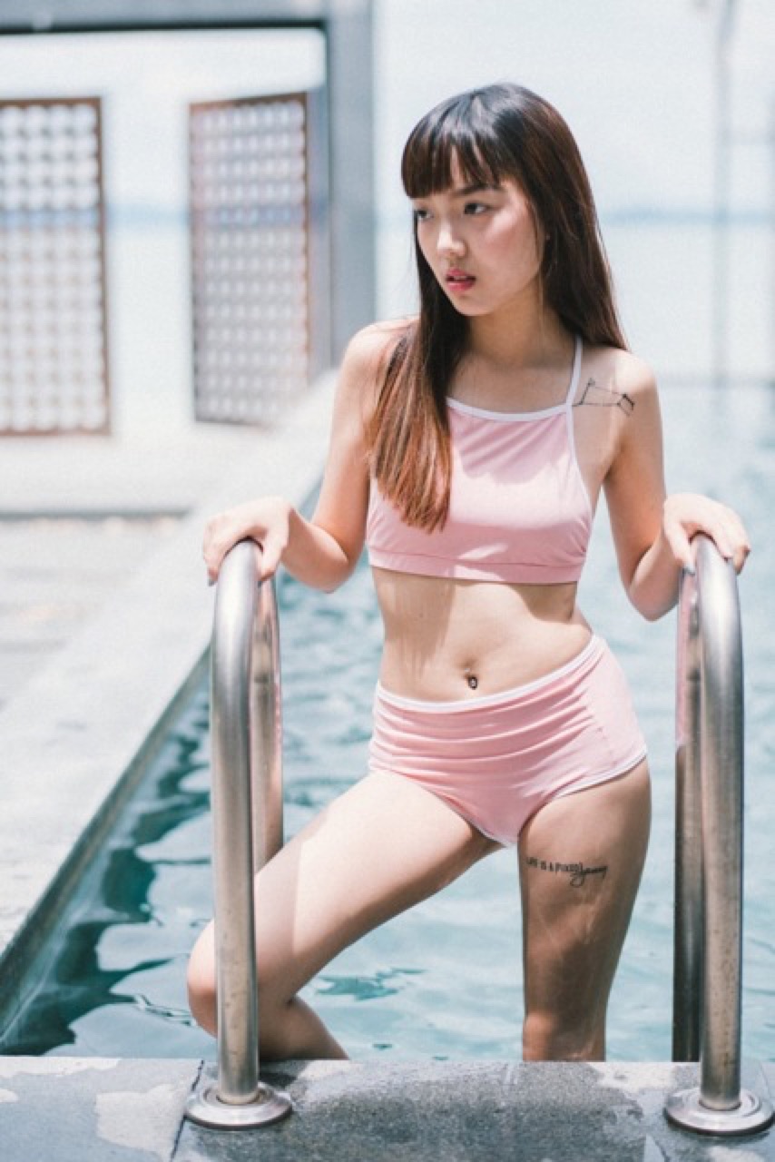 ชุดว่ายน้ำผู้หญิง Sweet pink_1