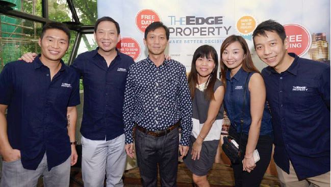 Ian Tong, Bernard Tong, Kylou Properties managing director Daven Wong, InspireOn Real Estate key executive officer Phyllis Yap, and Diana Lim and Cowie Tan