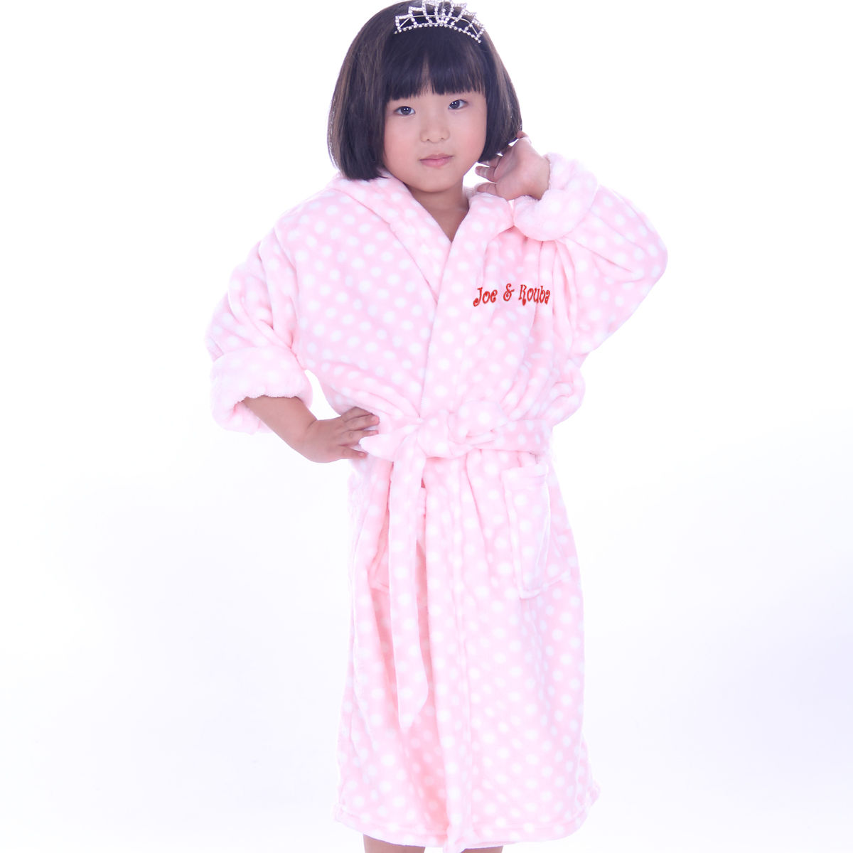 Free Personalized Name Embroidery MicroFleece Bath Robe Children Plush