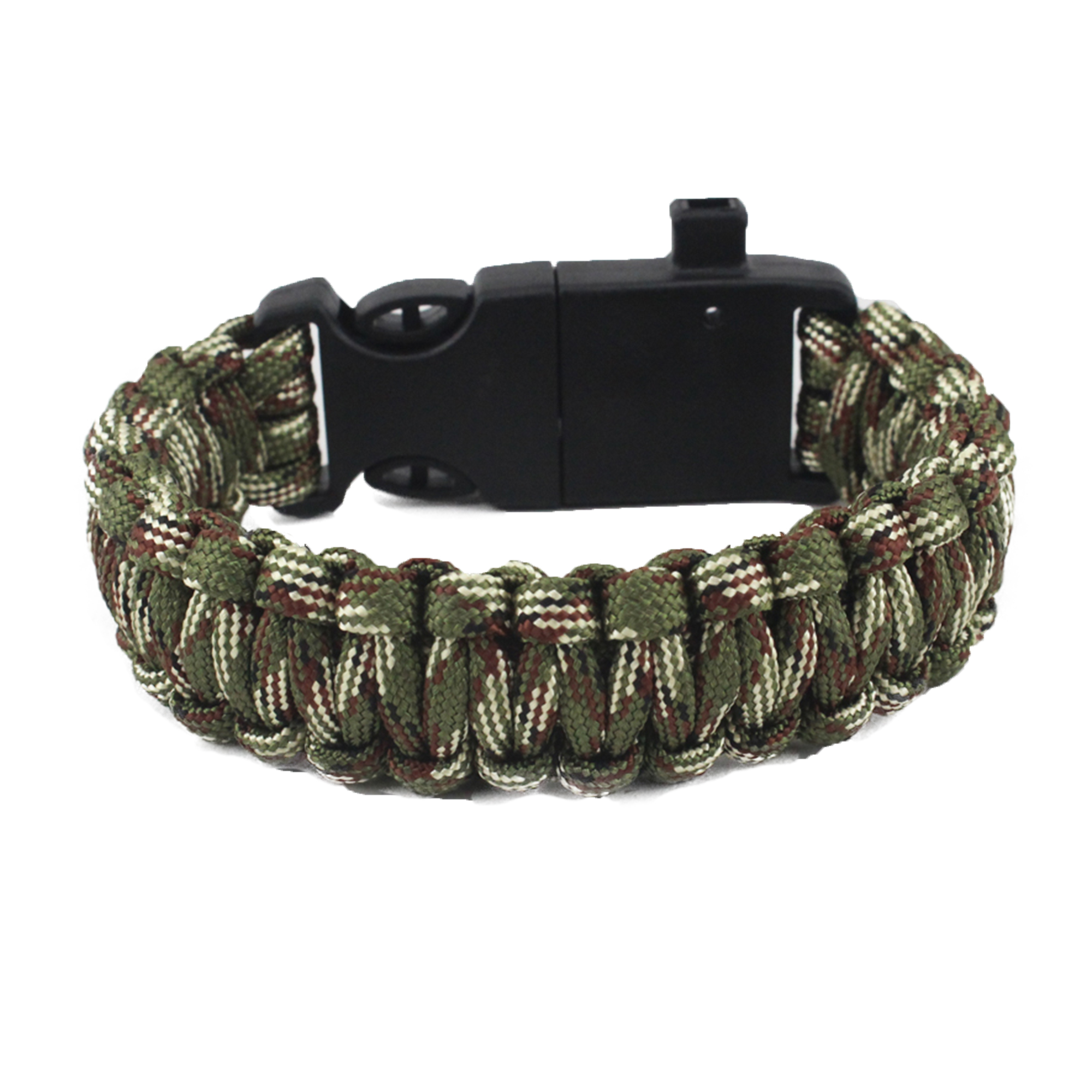 Flint Fire Starter Paracord Bracelet Survival Wristband Gear Whistle