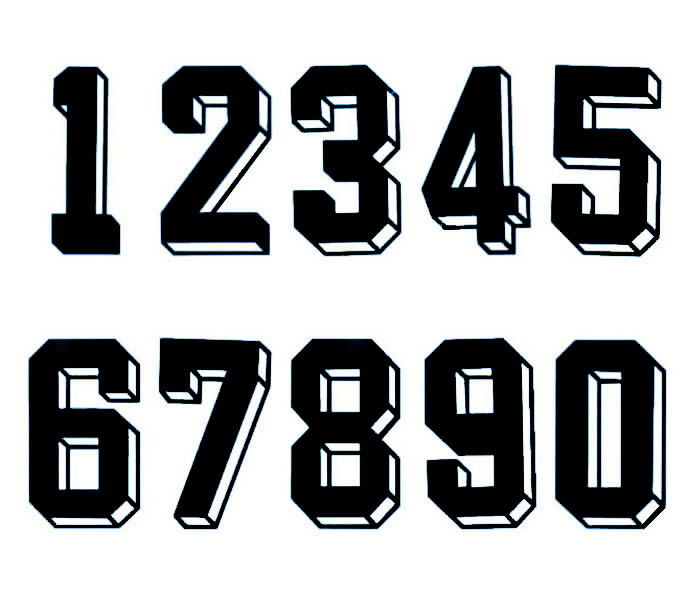 bold font iron on vinyl transfer numbers football baseball jersey