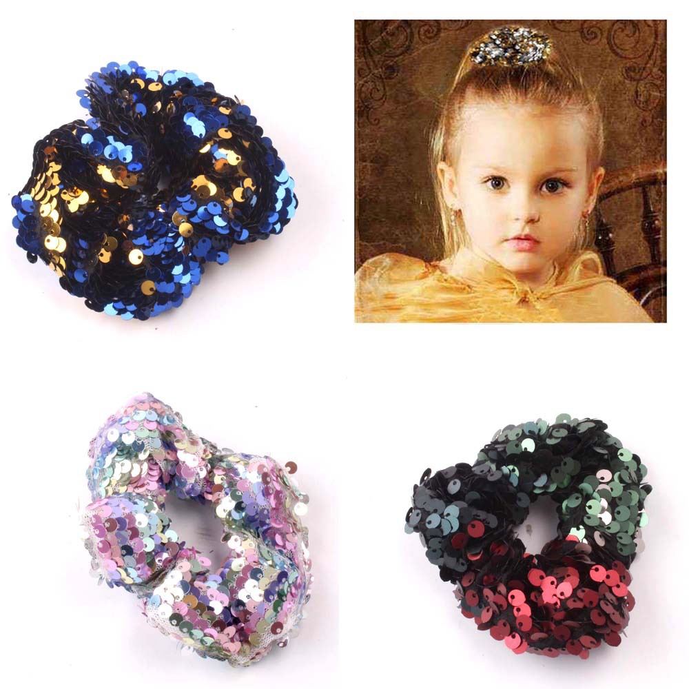 HR19 10PC Lots Girls elastic hair ties hair band rope ponytail holder scrunchie
