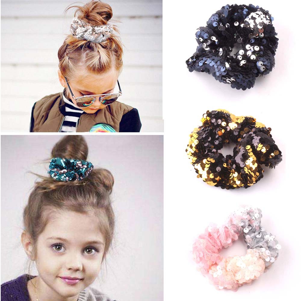 HR19 10PC Lots Girls elastic hair ties hair band rope ponytail holder scrunchie