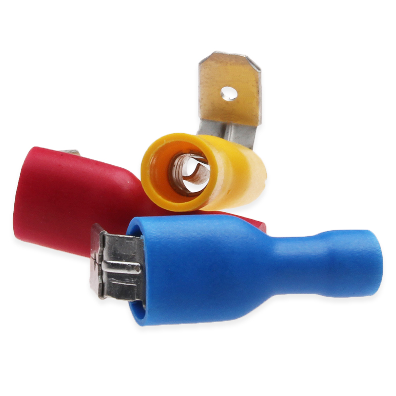 100pcs Piggyback Spade Wire Connector Crimp Terminals Fully Insulated