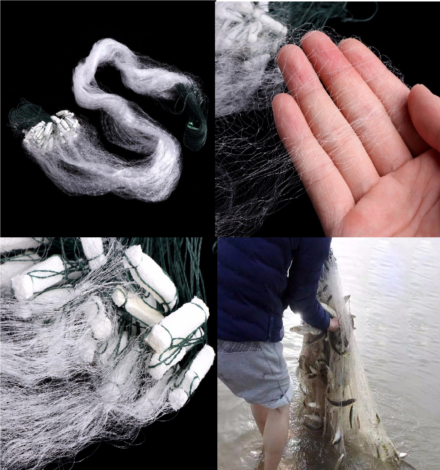 Fishing Mesh Trap Monofilament Gill Net Netting Tackle With Float