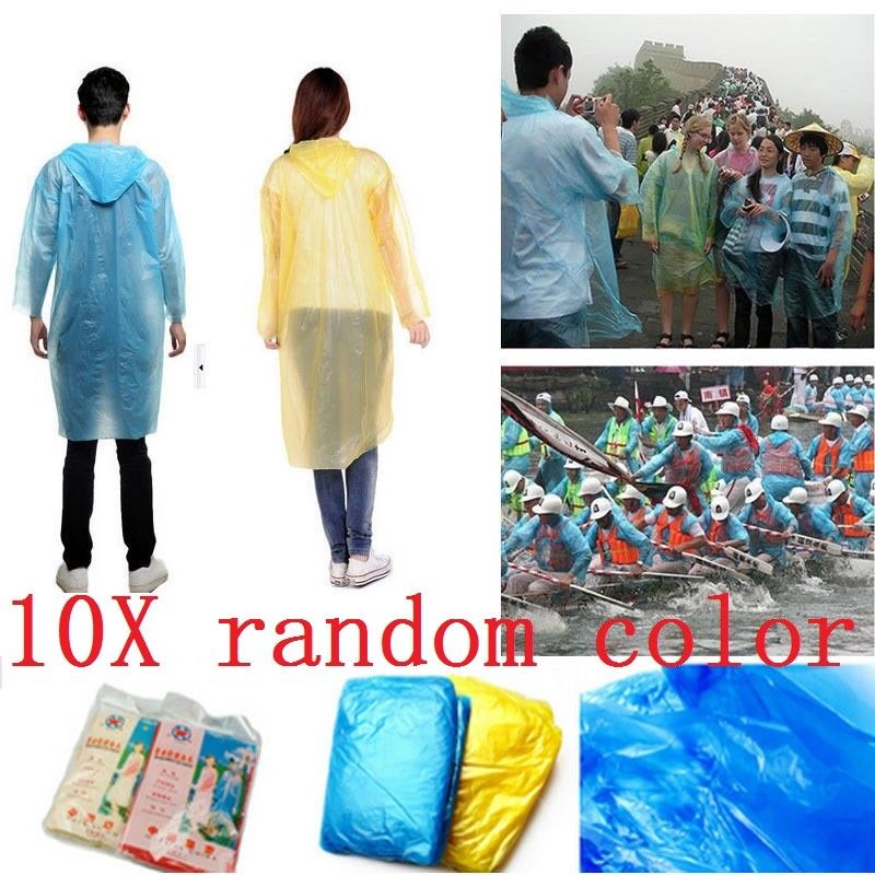 Einweg Regenmantel Mit Kapuze Regen Regenjacke Regenbekleidung Regenponcho NEU