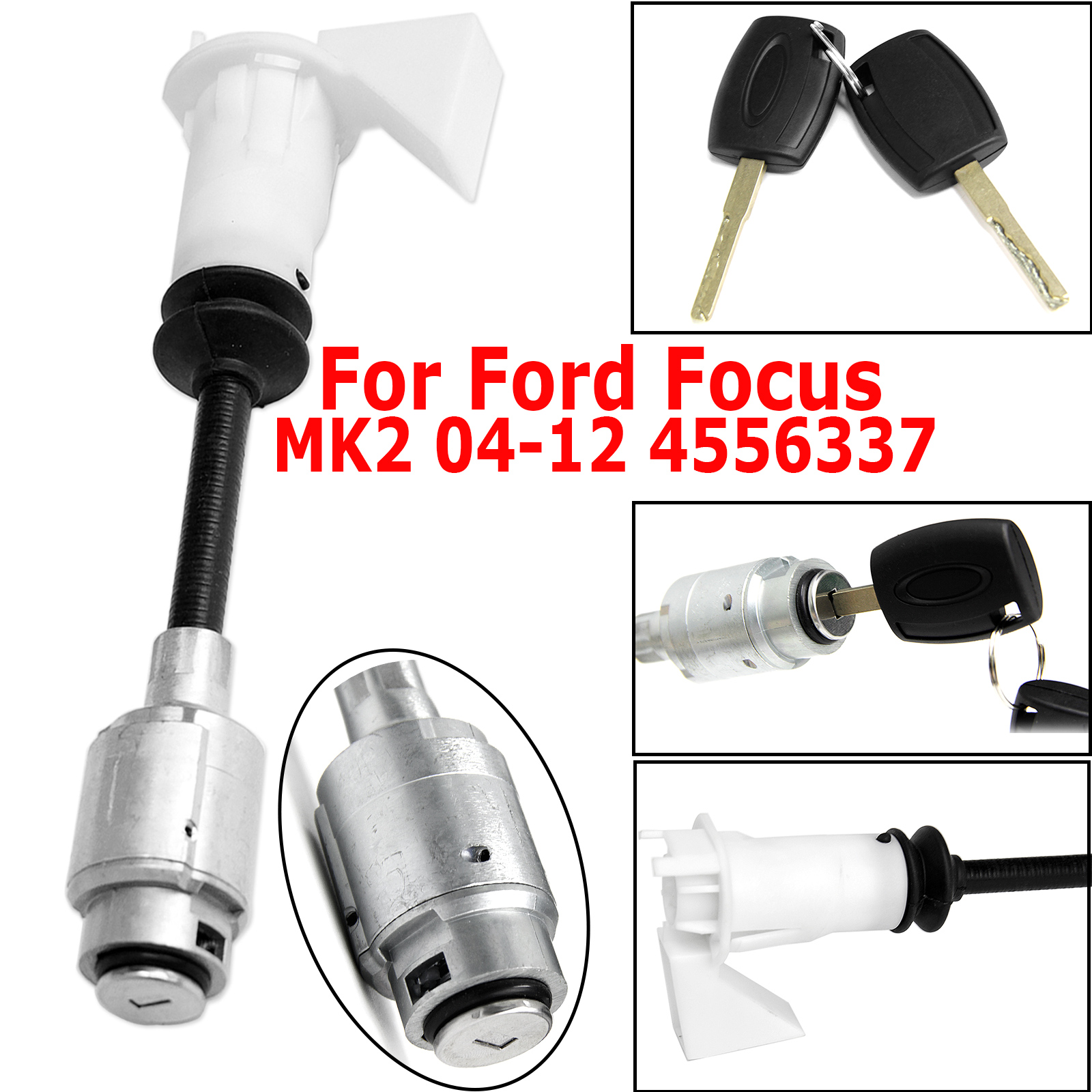 Front Release Lock Repair + 2Key Short Type For Ford Focus MK2