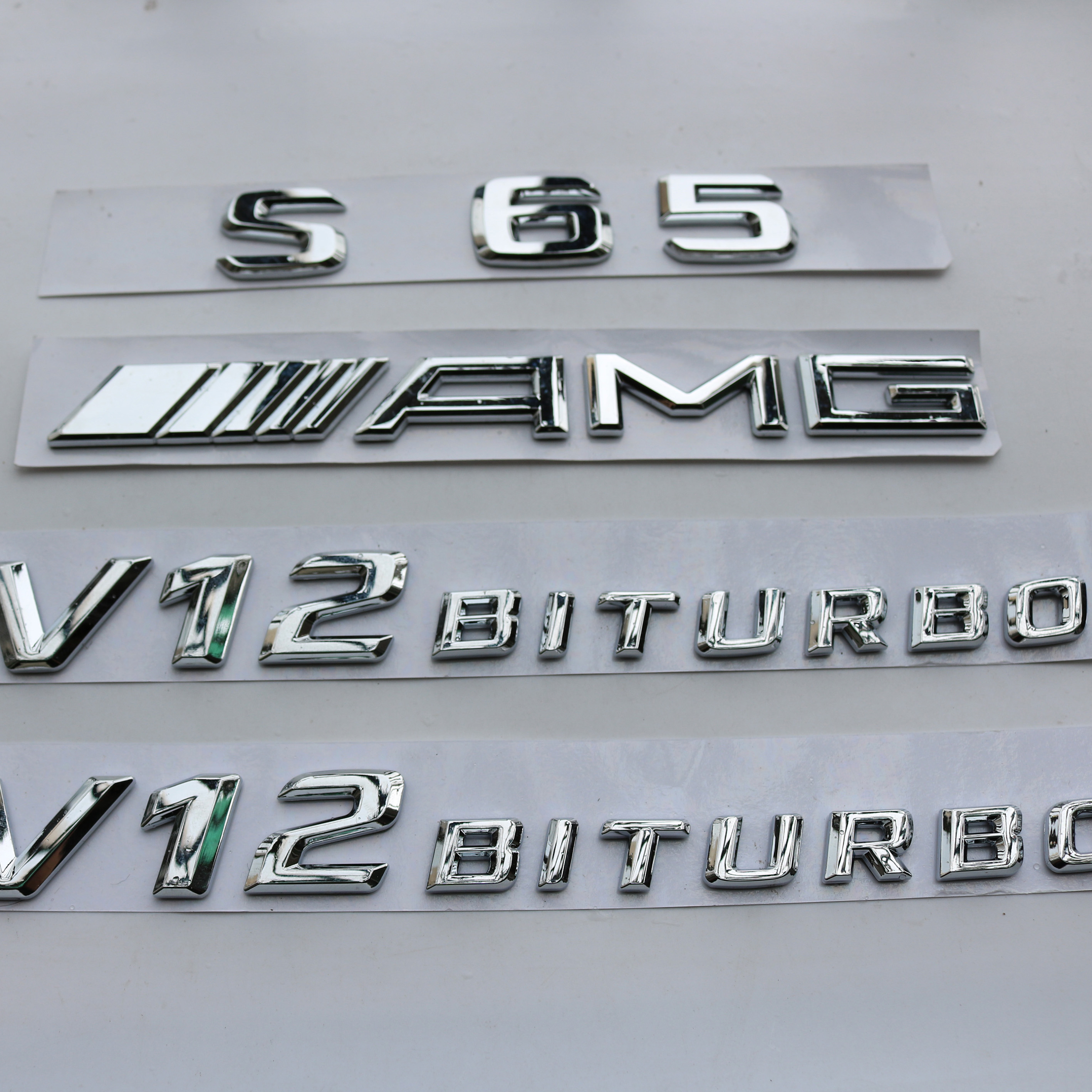 2018 Flat S65 Chrome Letters Trunk Emblem Badge Sticker for Mercedes Benz S65