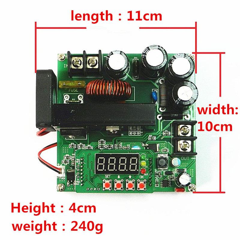 1PCS DC-DC BST900W CNC Boost Converter 8-60V Step-up 10-120V Solar Charging CVCC