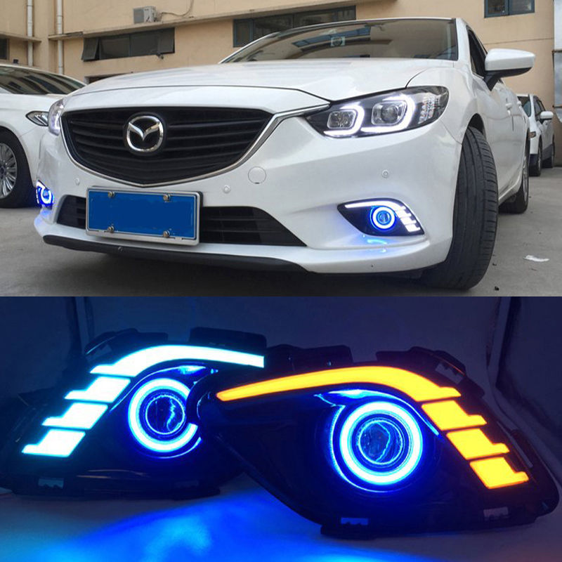 For Mazda 6 M6 Atenza LED Daytime Running Lights DRL fog lights+Angel Eyes Kit For Mazda 6 M6 Atenza LED Daytime Running Lights DRL fog lights+Angel Eyes Kit