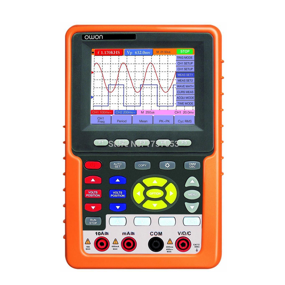 Handheld 20MHz HDS1021MN Digital Oscilloscope AutoScale FFT Circuit
