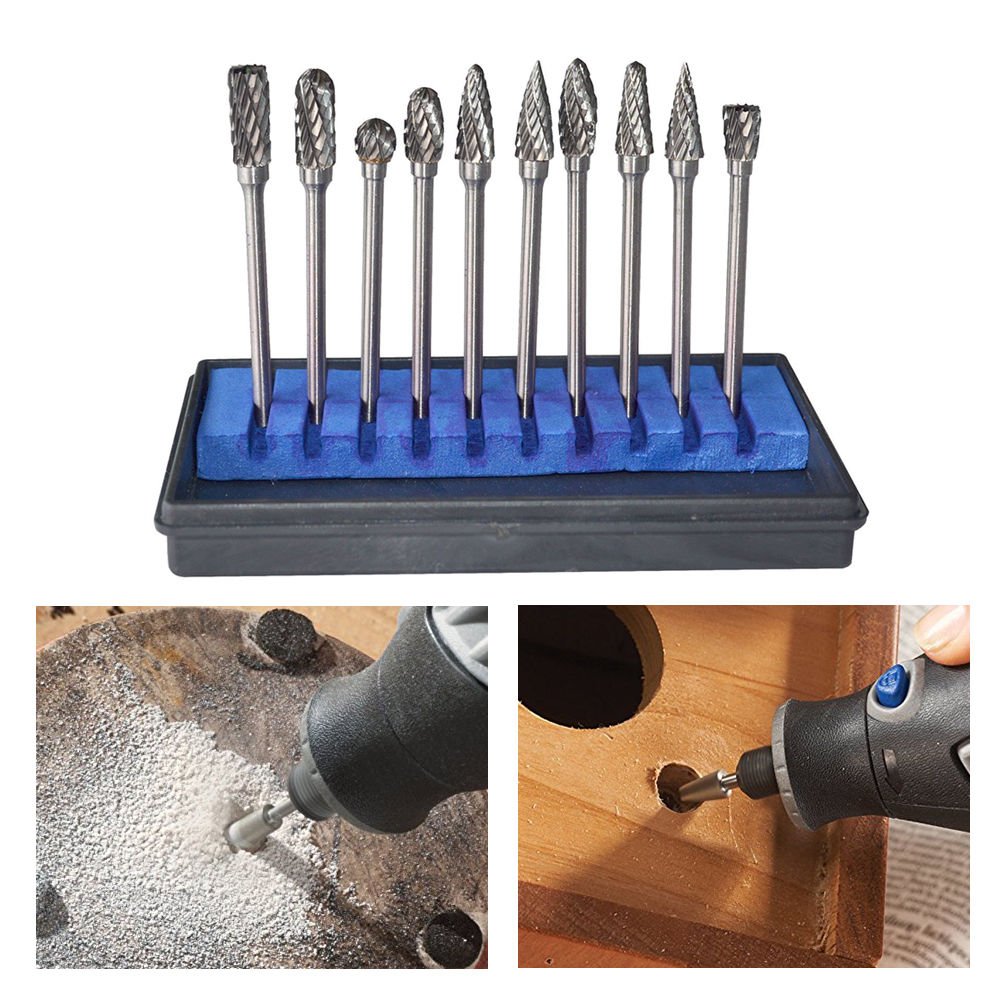 10X Tungsten steel Solid Carbide Burrs For Dremel Rotary