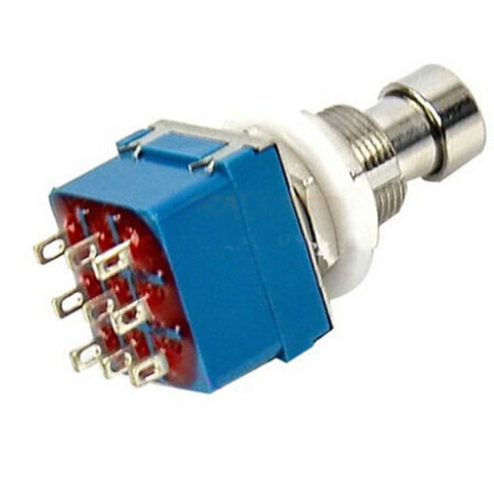 2PCS 9Pin 3PDT Guitar Effects Pedal Box Stomp Foot Metal Switch True