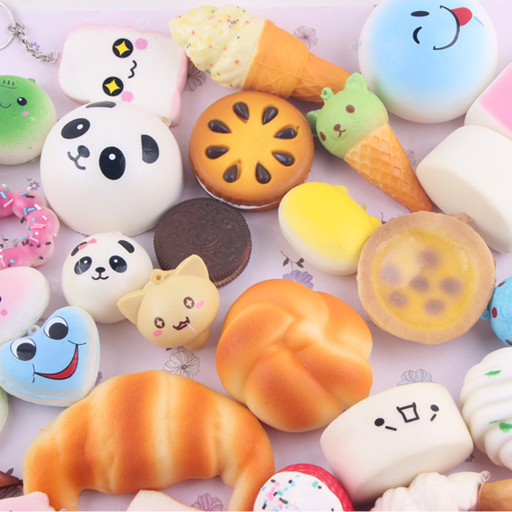 10pcs Random Squishy Charms Kawaii Soft Foods Squishies Cake Phone Straps Charm eBay