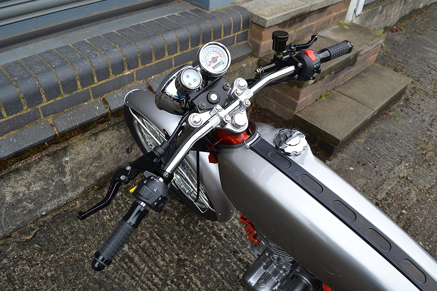 Chrome Large Moto Drag Bar Guidon Harley Street off road racer 7//8/"