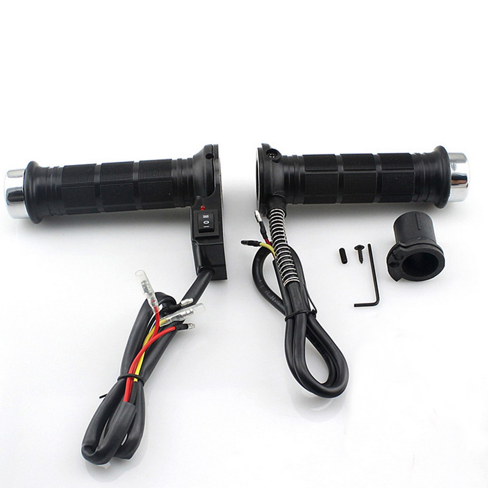Motorcycle 7/8" 22mm Electric Heated Molded Hand Grips Handlebar