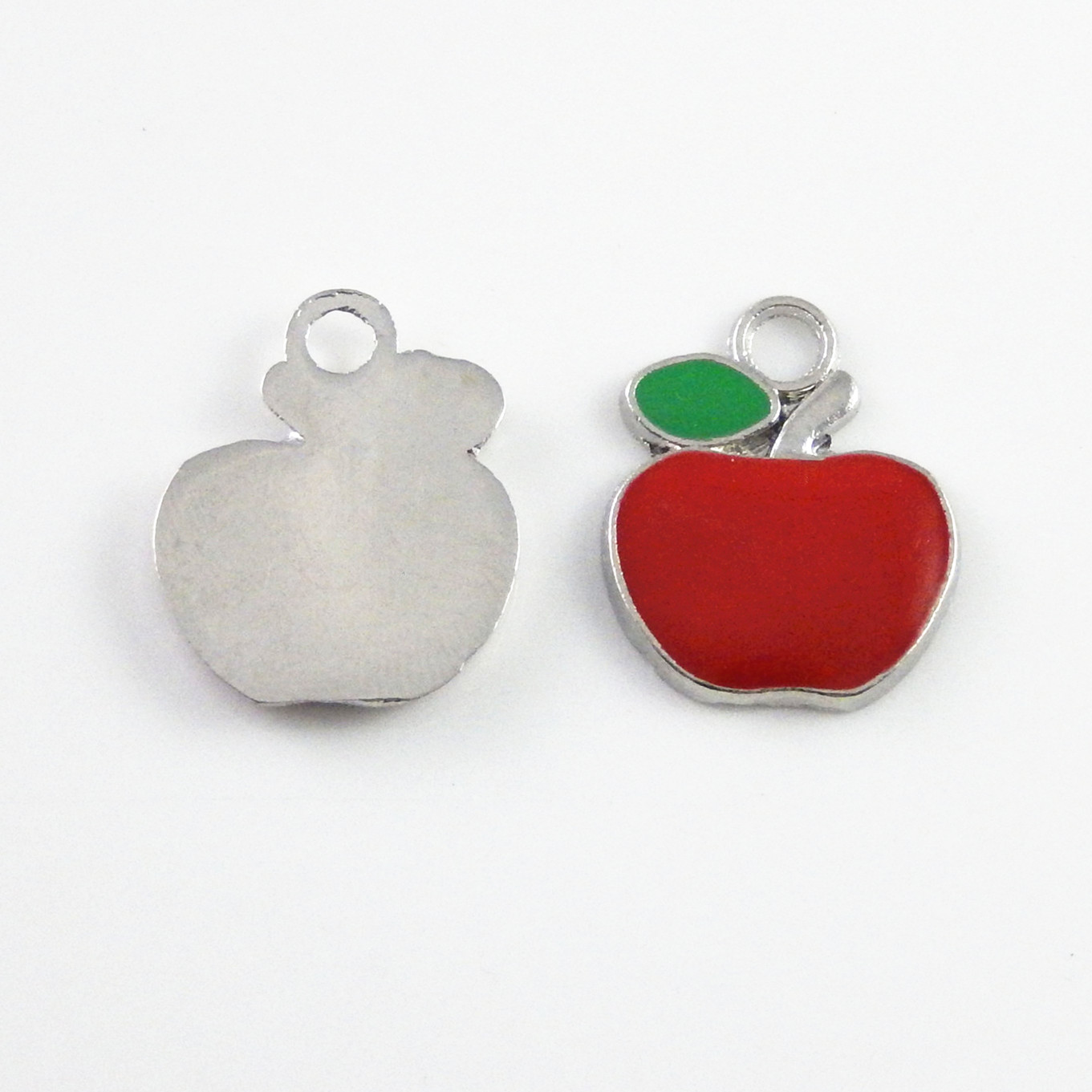20pcs Jewelry Making Enamel Alloy Red Apple Shaped Pendants Charms Accessories