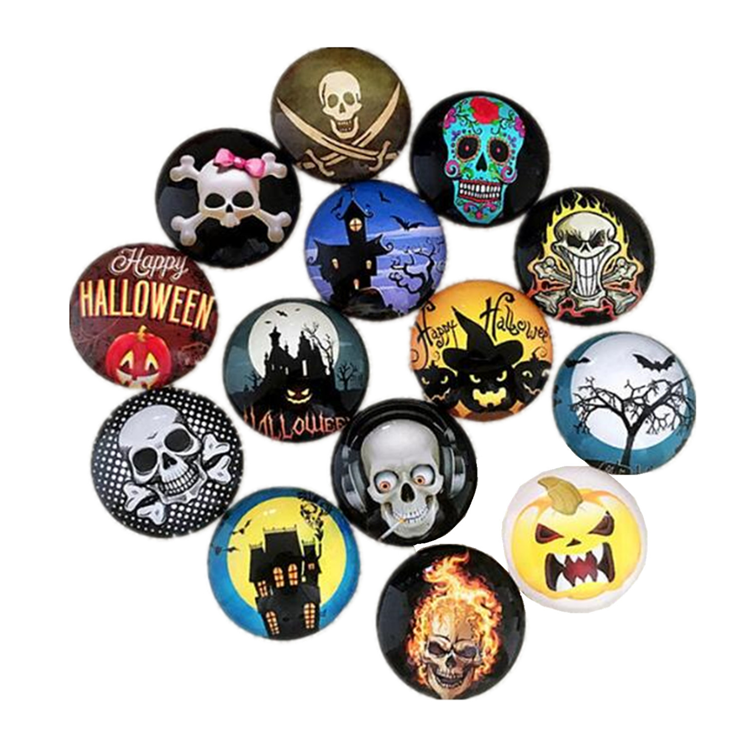10PCS 12mm Handmade Glass Cabochon Black shiny Cameo Cabs Glass Dome A72
