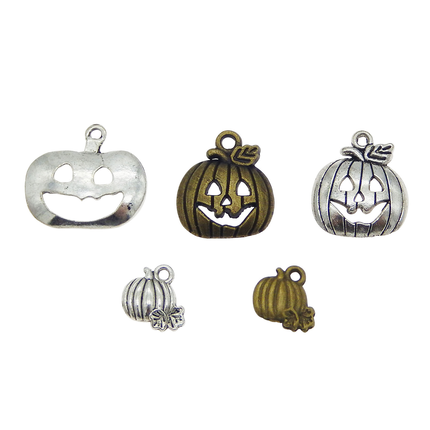 10PCS Halloween Pumpkin Beads Enamel Charms Pendant DIY Jewelry Findings Nd
