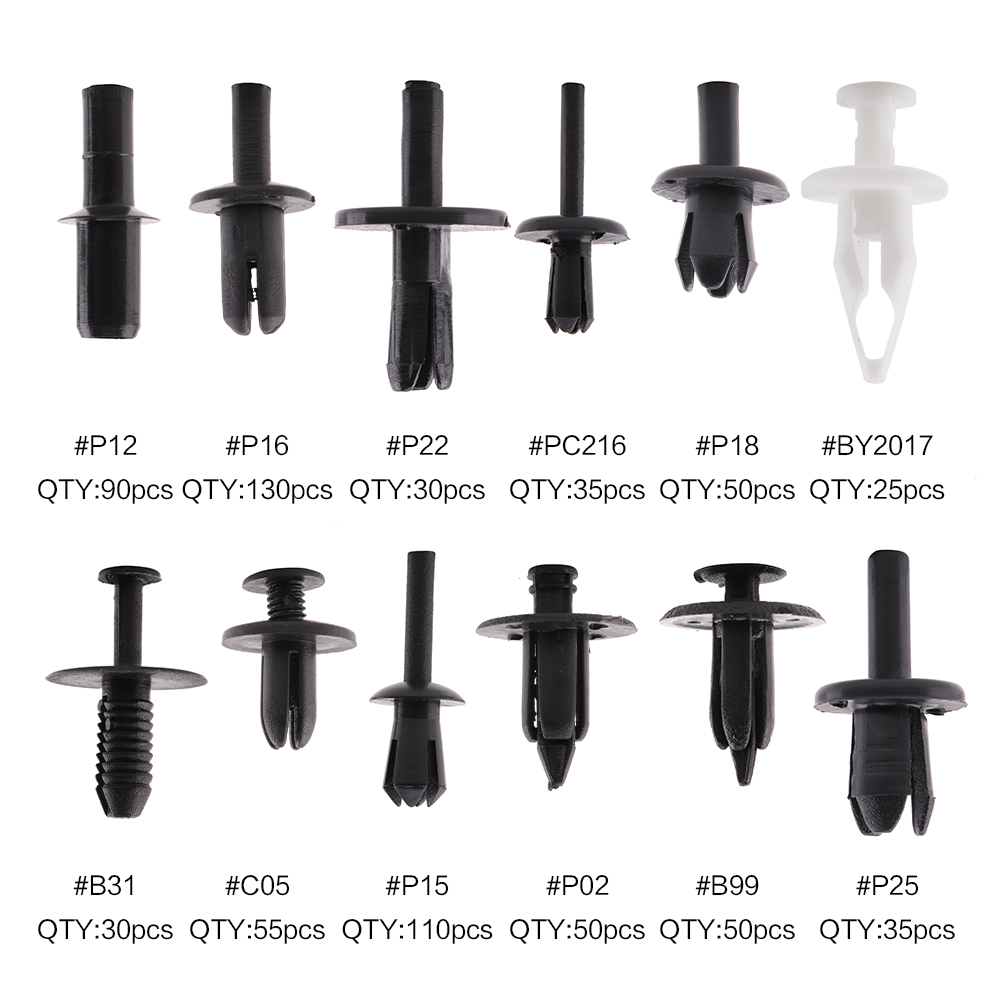 690Pcs Car Body Plastic Push Pin Rivet Fasteners Trim Moulding Clip